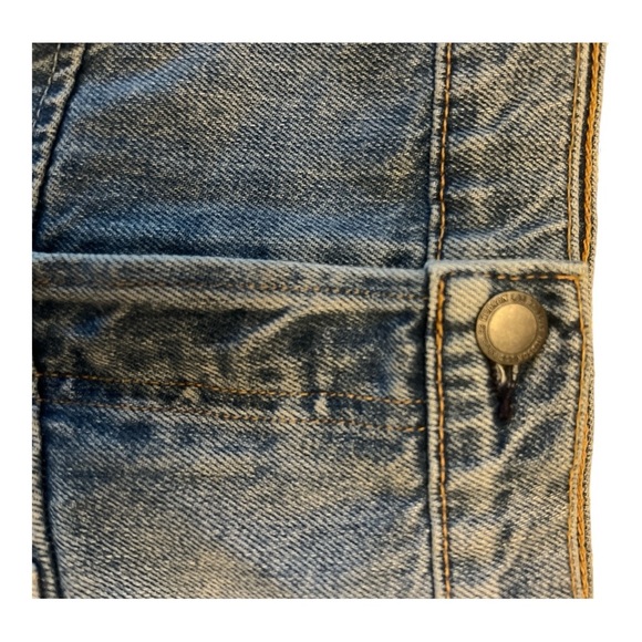 Hudson High Waist Button Fly Distressed Denim Skirt - Picture 7 of 9